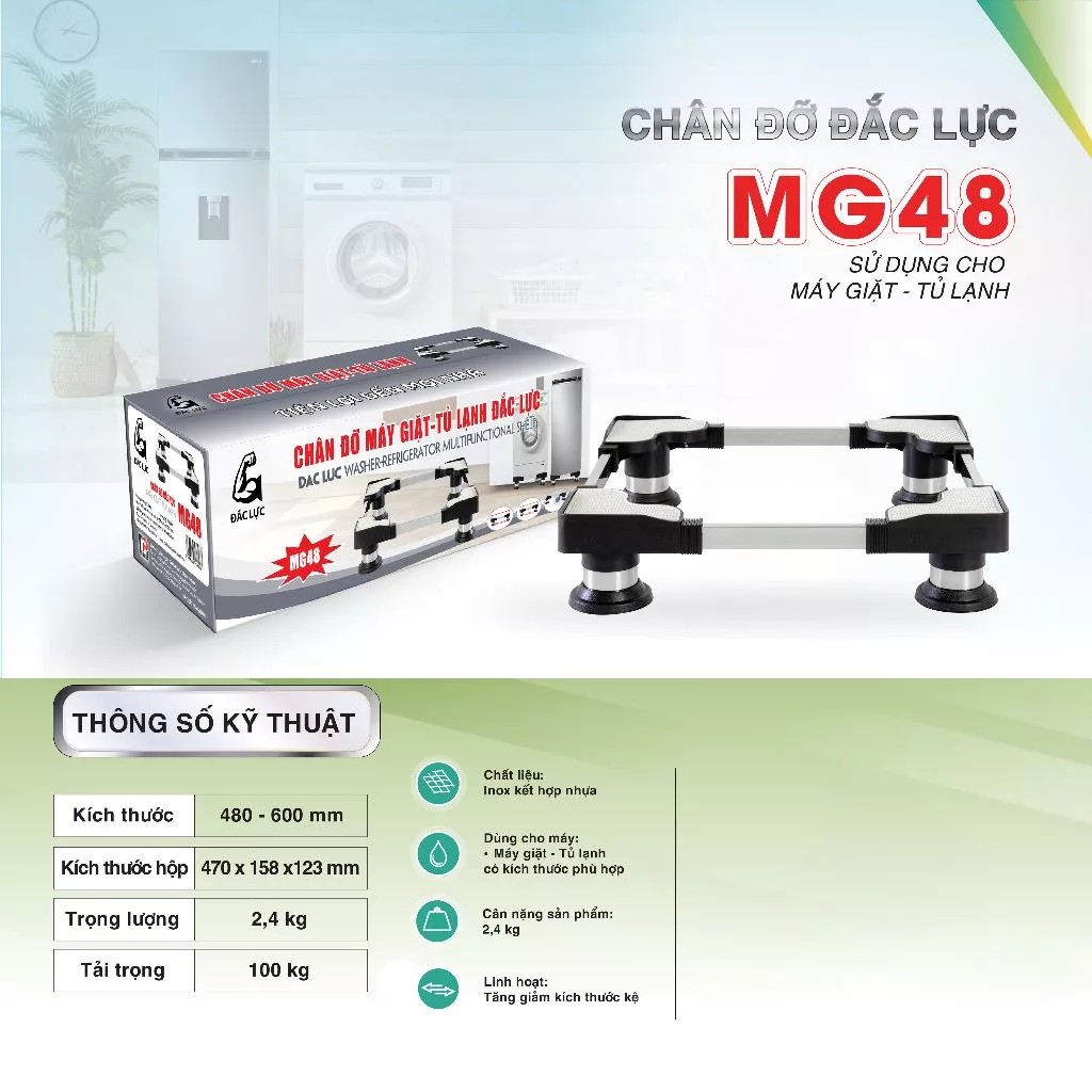 Chân đỡ đa năng tủ lạnh - máy giặt MG48