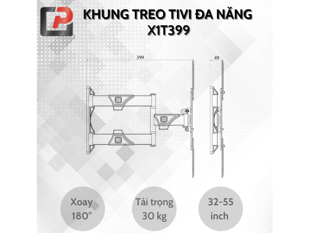 Giá treo tivi góc xoay đa năng X1T399 (32 - 55 inch)