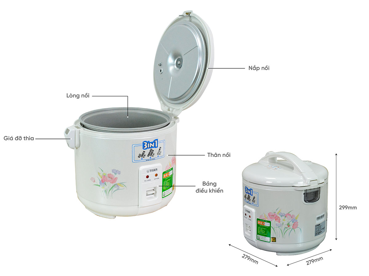 Nồi cơm điện nắp gài Tiger JNP-1803 FF/NA 1.8 lít