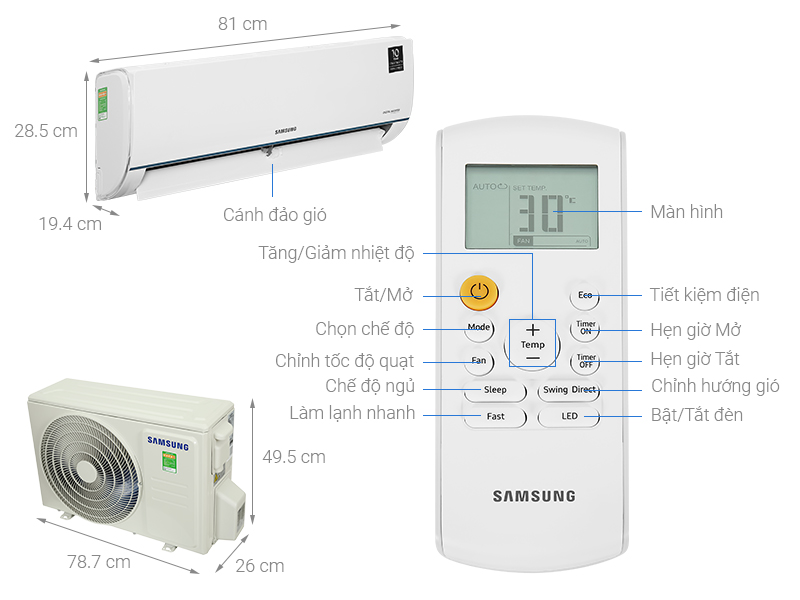 Máy lạnh Samsung Inverter AR09TYHQASIX/NSV