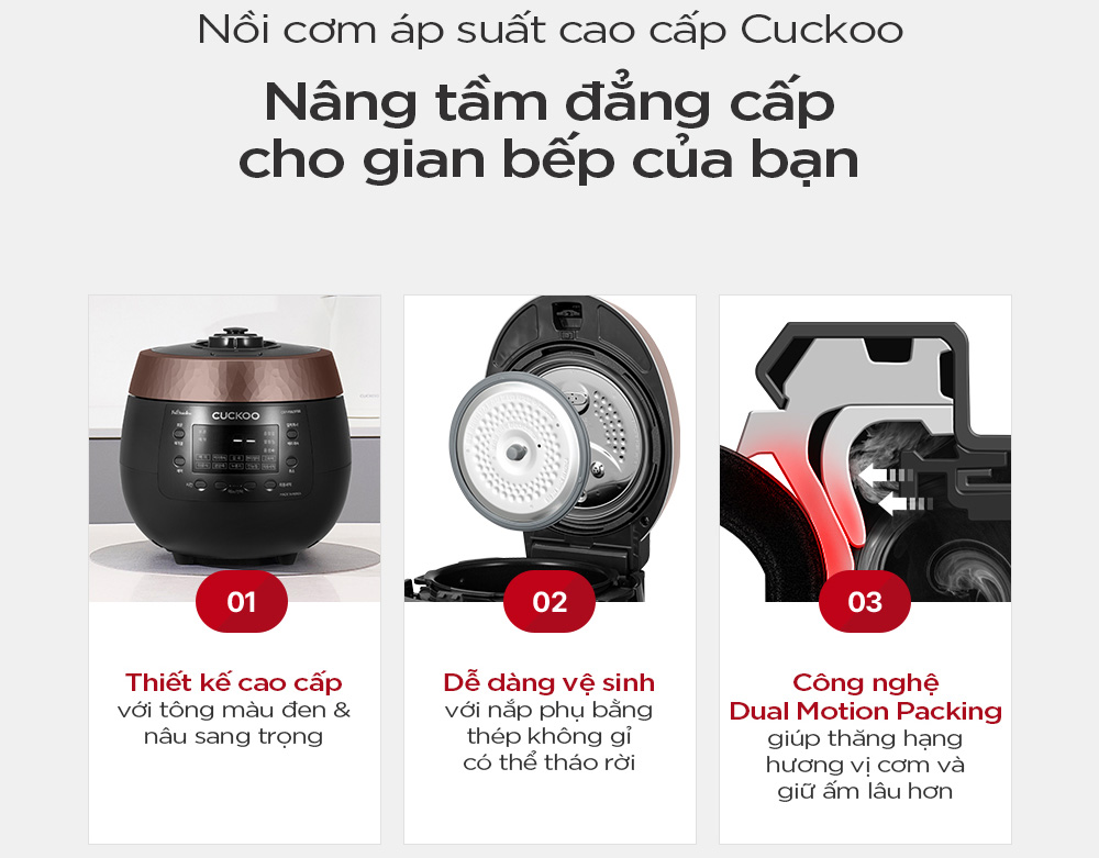 Nồi cơm điện tử áp suất Cuckoo CRP-PK1000S/BKCGVNCV 1.8L