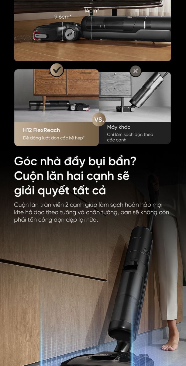 Máy hút bụi lau sàn Dreame H12 Flexreach