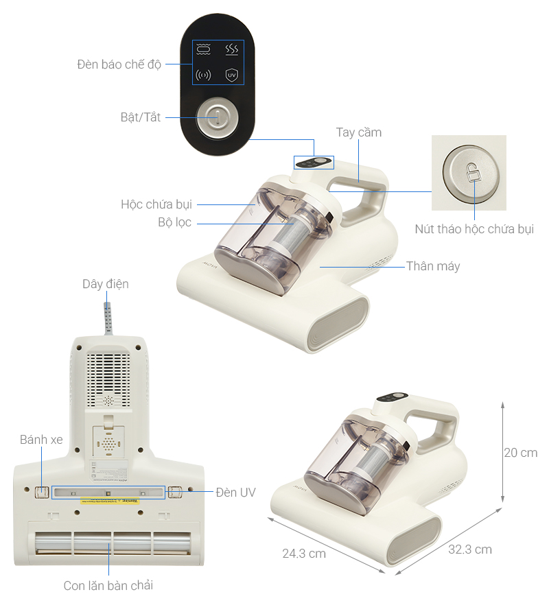 Máy hút bụi đệm giường Mova D10 Max 