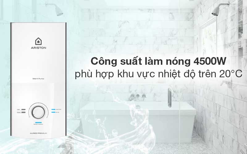 Máy nước nóng trực tiếp Ariston AURES PREMIUM 4.5P IVORY