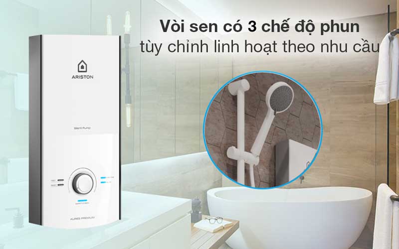 Máy nước nóng trực tiếp Ariston AURES PREMIUM 4.5P IVORY