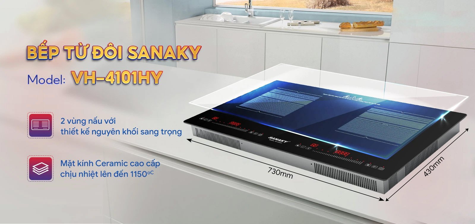 Bếp từ đôi Sanaky VH-4101HY
