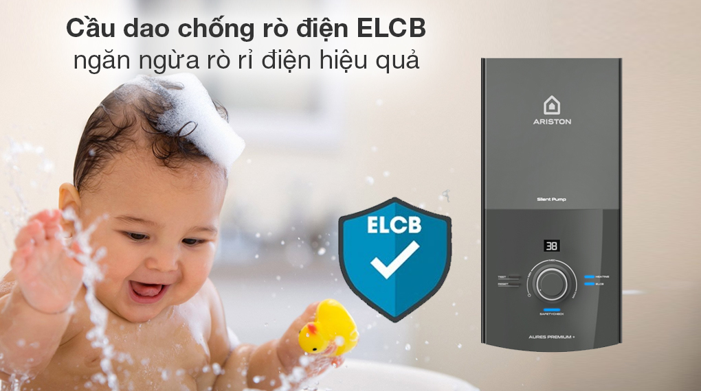 Máy nước nóng trực tiếp Ariston 4500W AURES PREMIUM+ 4.5P