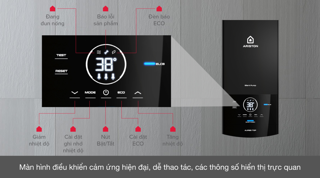 Máy nước nóng trực tiếp Ariston 4500W AURES TOP 4.5P