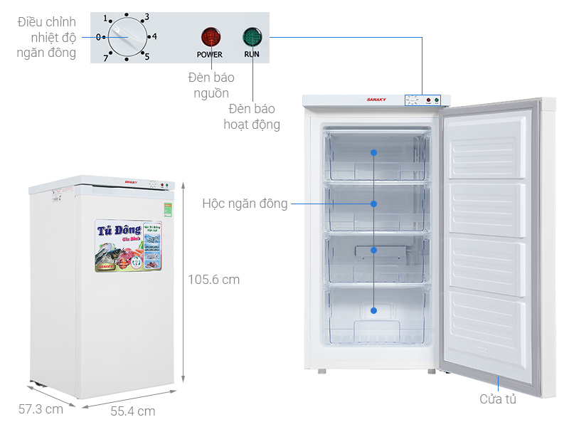 Tủ đông Sanaky 118 lít TD.VH160VD 