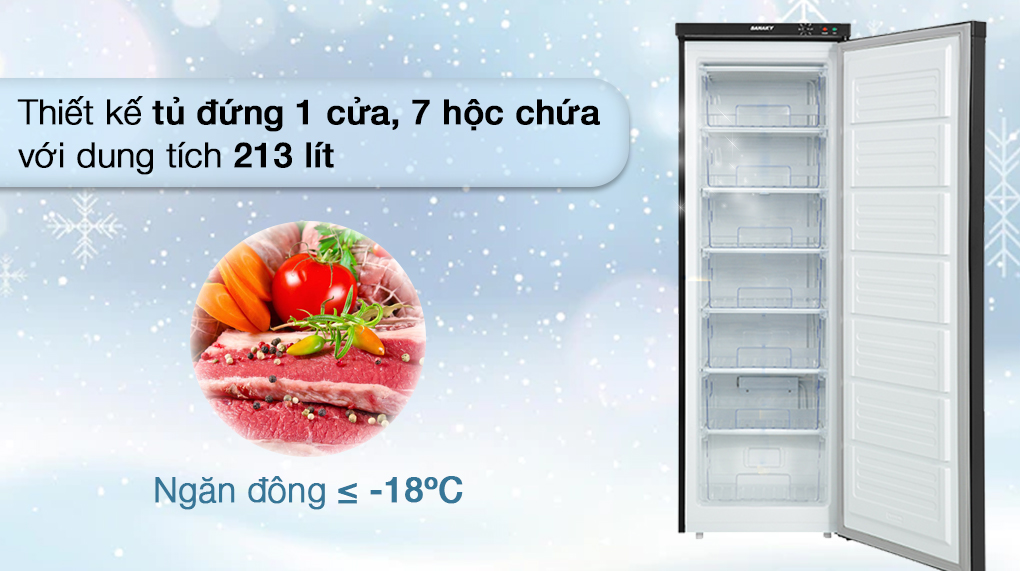 Tủ đông Sanaky Inverter 213 lít TD.VH230VD3 
