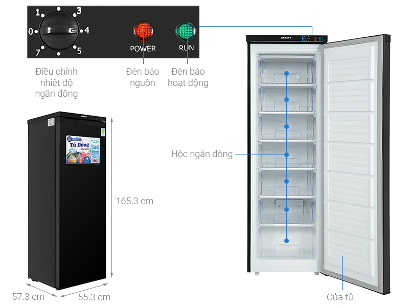 Tủ đông Sanaky Inverter 213 lít TD.VH230VD3 