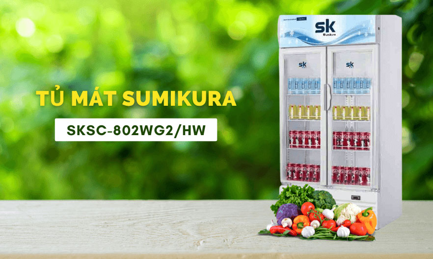 Tủ mát 2 cánh Sumikura SKSC-802WG2/HW 700 lít