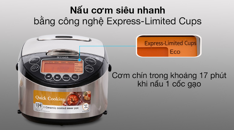 Nồi cơm điện tử cao tần Tiger 2 trong 1 JKT-D10V (1 lít)