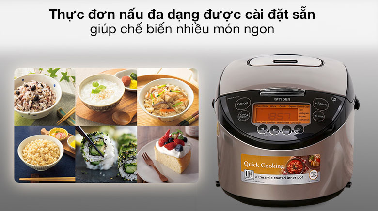 Nồi cơm điện tử cao tần Tiger 2 trong 1 JKT-D18V (1.8 lít)