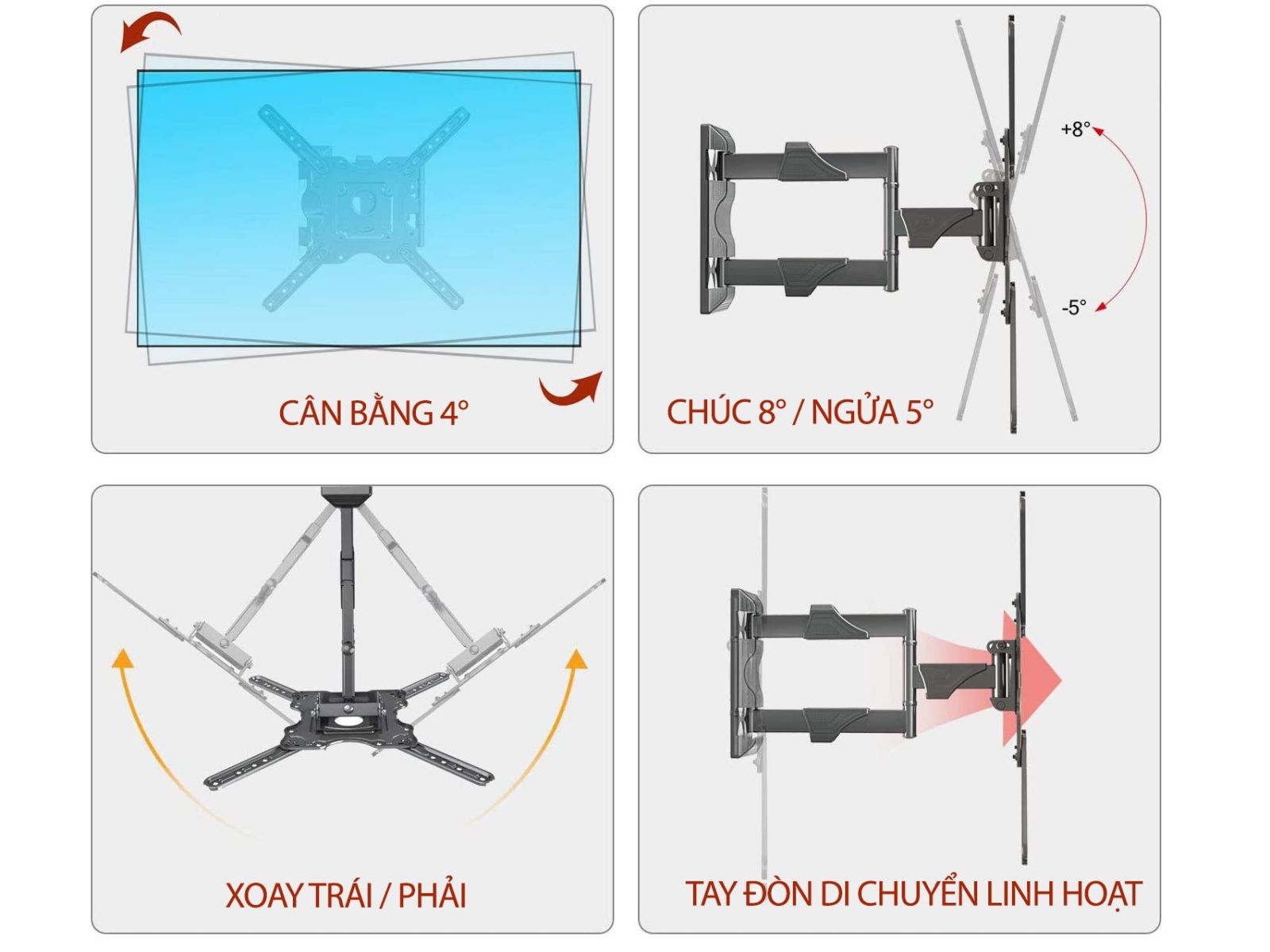 Giá treo tivi sát tường siêu mỏng E85