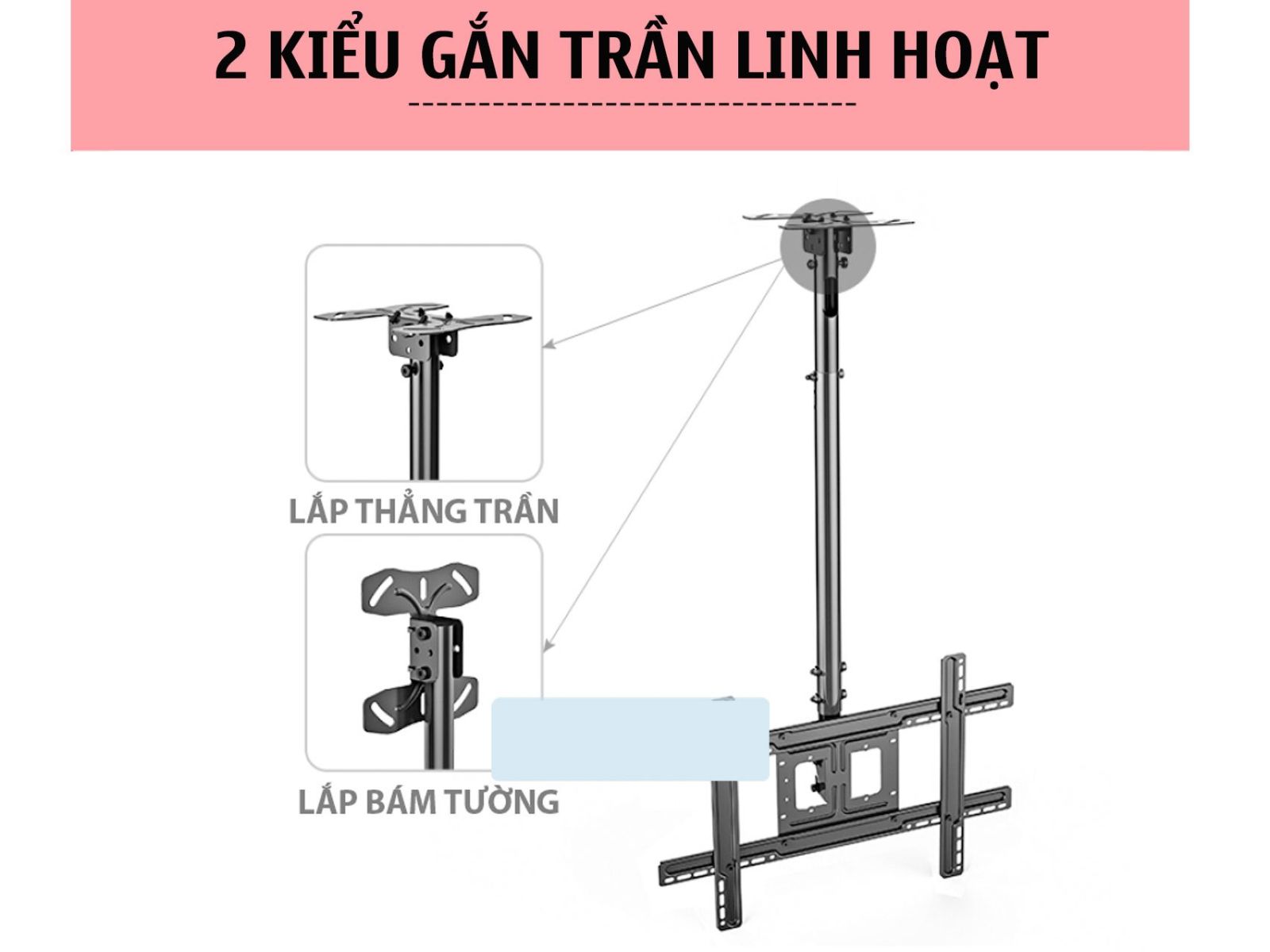 Giá treo tivi thả trần ErgoTek E555 32 - 70 inch