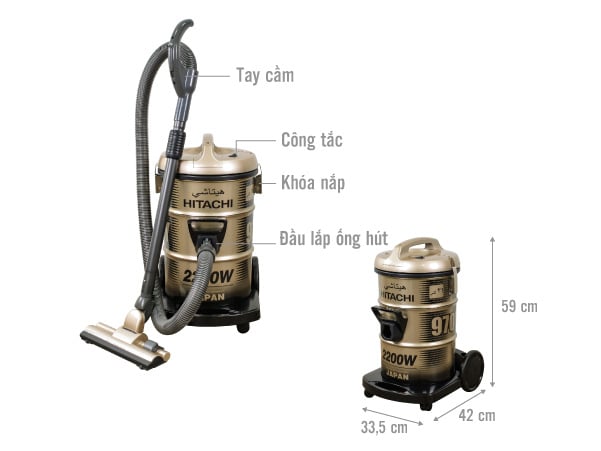 Máy hút bụi Hitachi CV-970Y 24CV TG