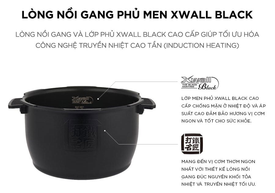 Nồi cơm điện áp suất cao tần 1.8 lít Cuckoo CRP-HWF1000F/BKBRVN