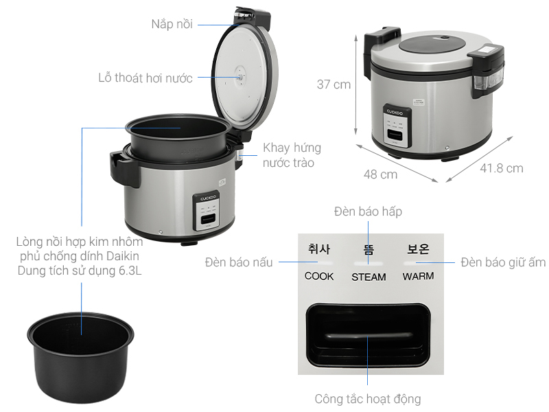 Nồi cơm điện Cuckoo CR-3555 - 6.3 lít