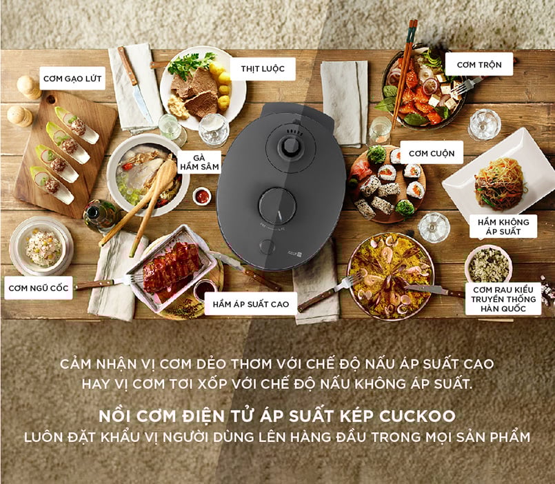 Nồi cơm điện tử áp suất kép Cuckoo CRP-ST1010FG