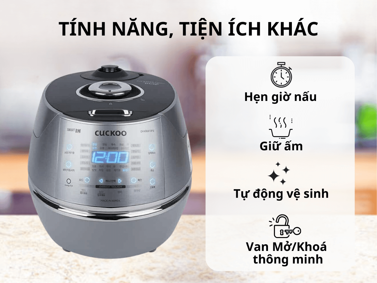 Nồi cơm điện cao tần áp suất Cuckoo CRP-DHXB0610FS 1.08L