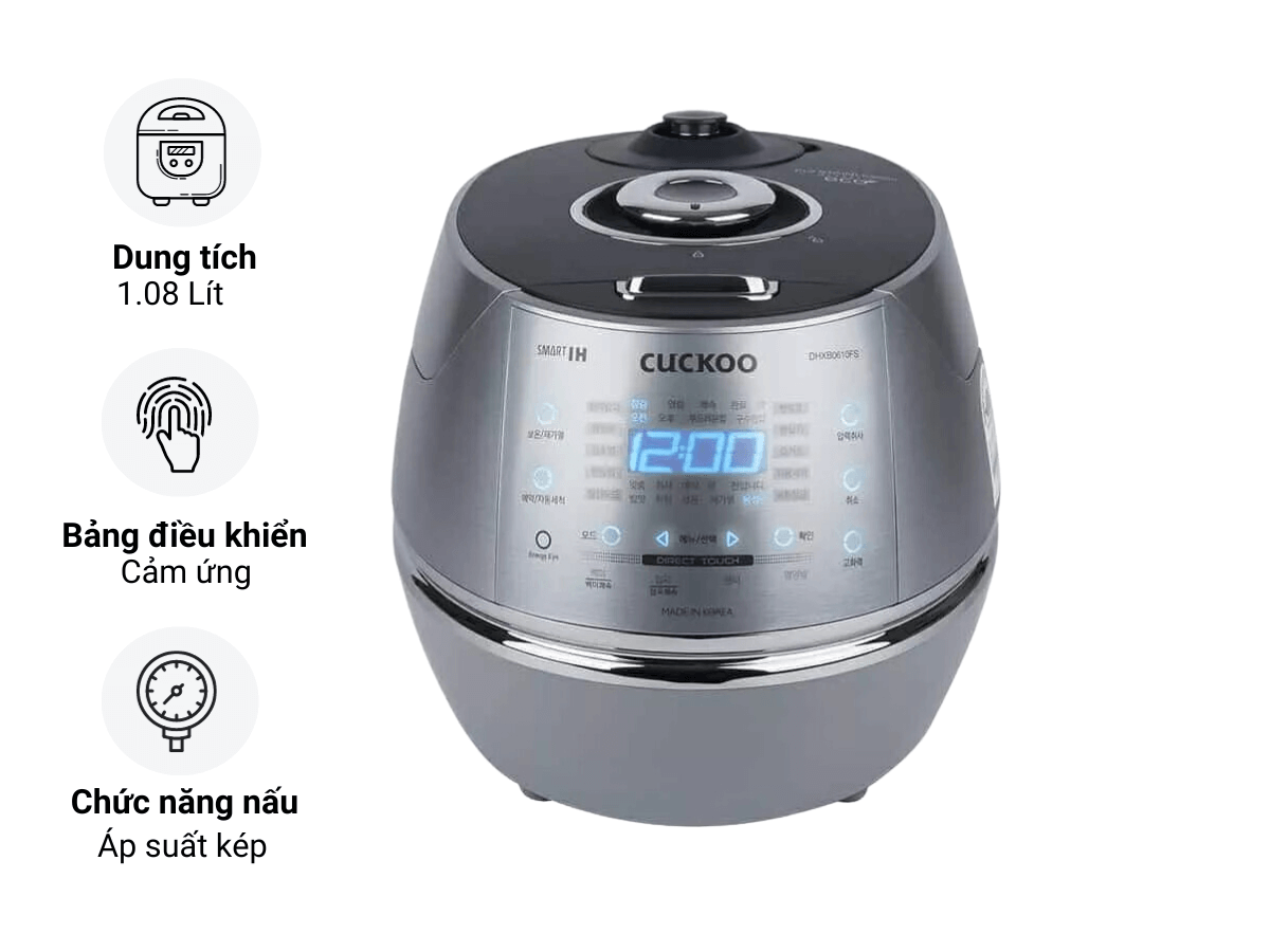 Nồi cơm điện cao tần áp suất Cuckoo CRP-DHXB0610FS 1.08L