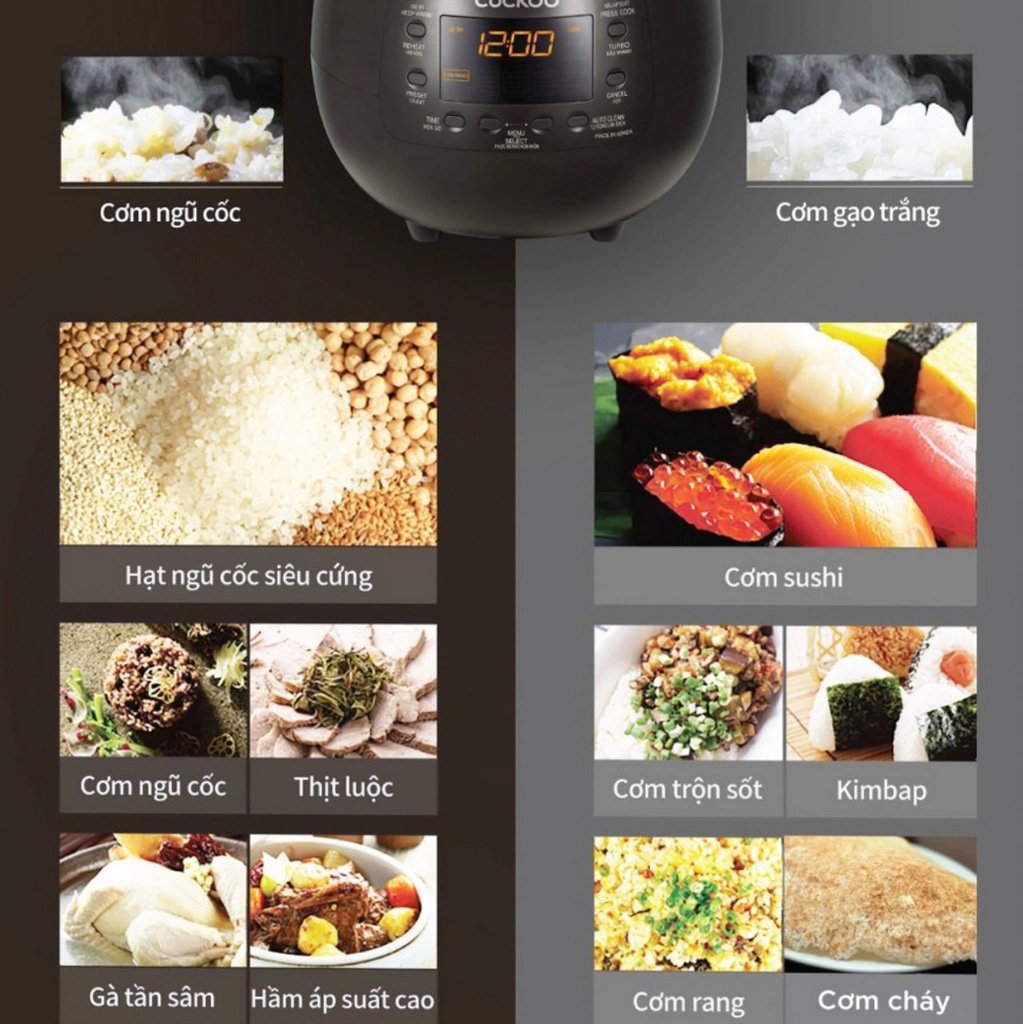 Nồi cơm điện tử áp suất Cuckoo 1.8 lít CRP-R1000F