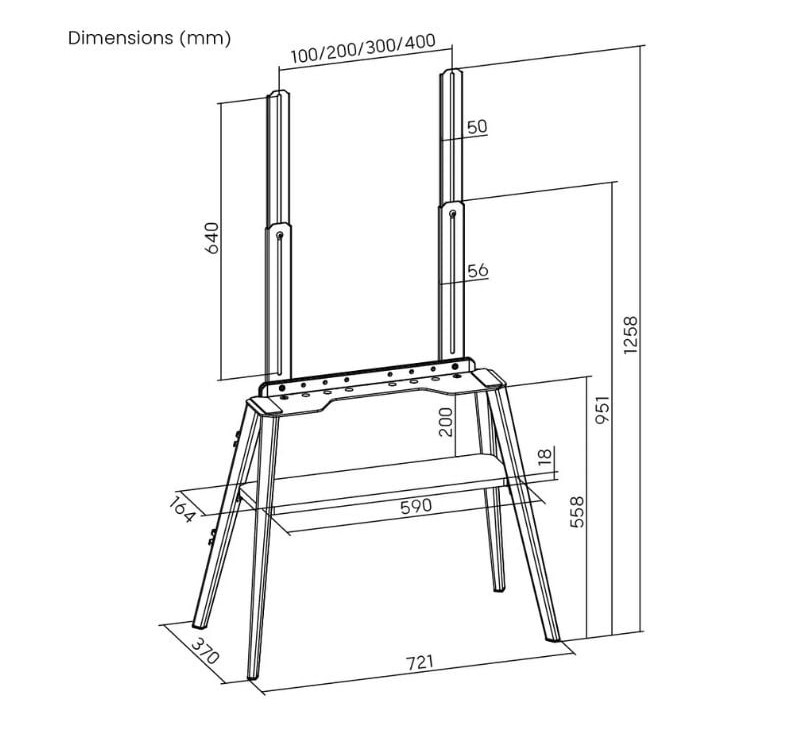 Khung treo TV chân gỗ Brateck FS36-44F-02