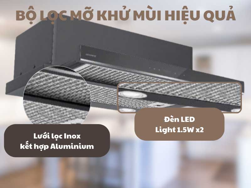 Máy hút mùi âm tủ GrandX GX H70F58G