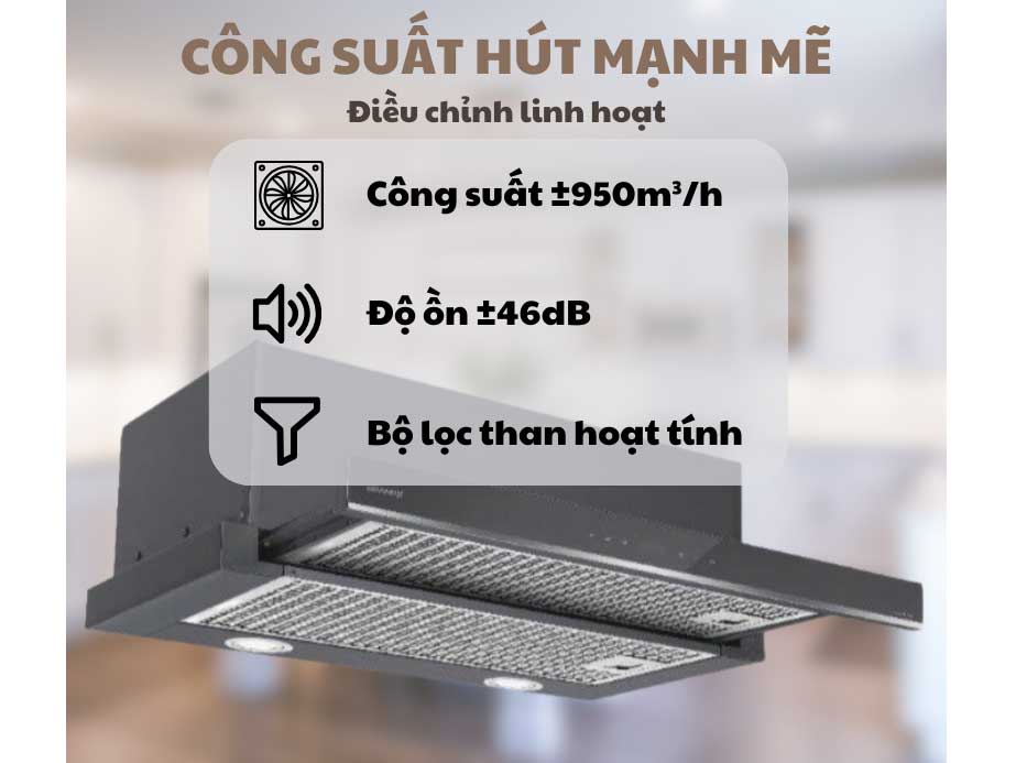 Máy hút mùi âm tủ GrandX GX H70F58G