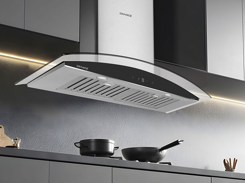 Máy hút mùi kính cong áp tường GrandX GX H90C55