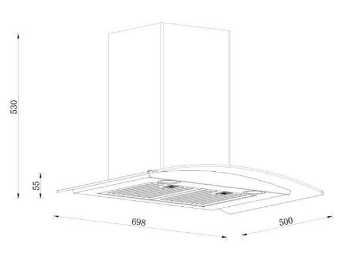Máy hút mùi kính cong GrandX GX H70C55B