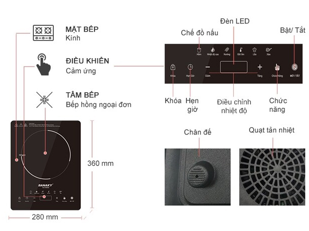 Bếp hồng ngoại đơn Sanaky VH-6100HG