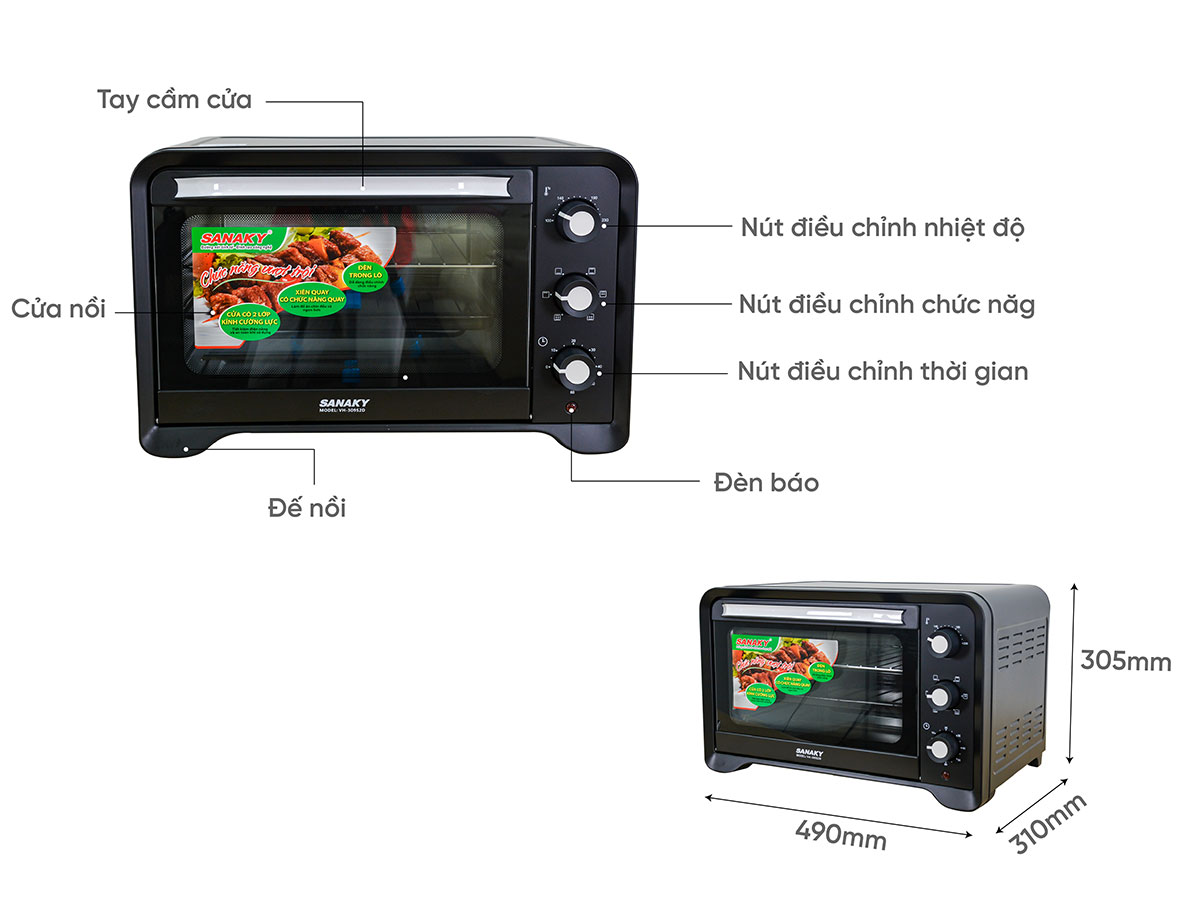 Lò nướng Sanaky VH-309S2D 30 lít