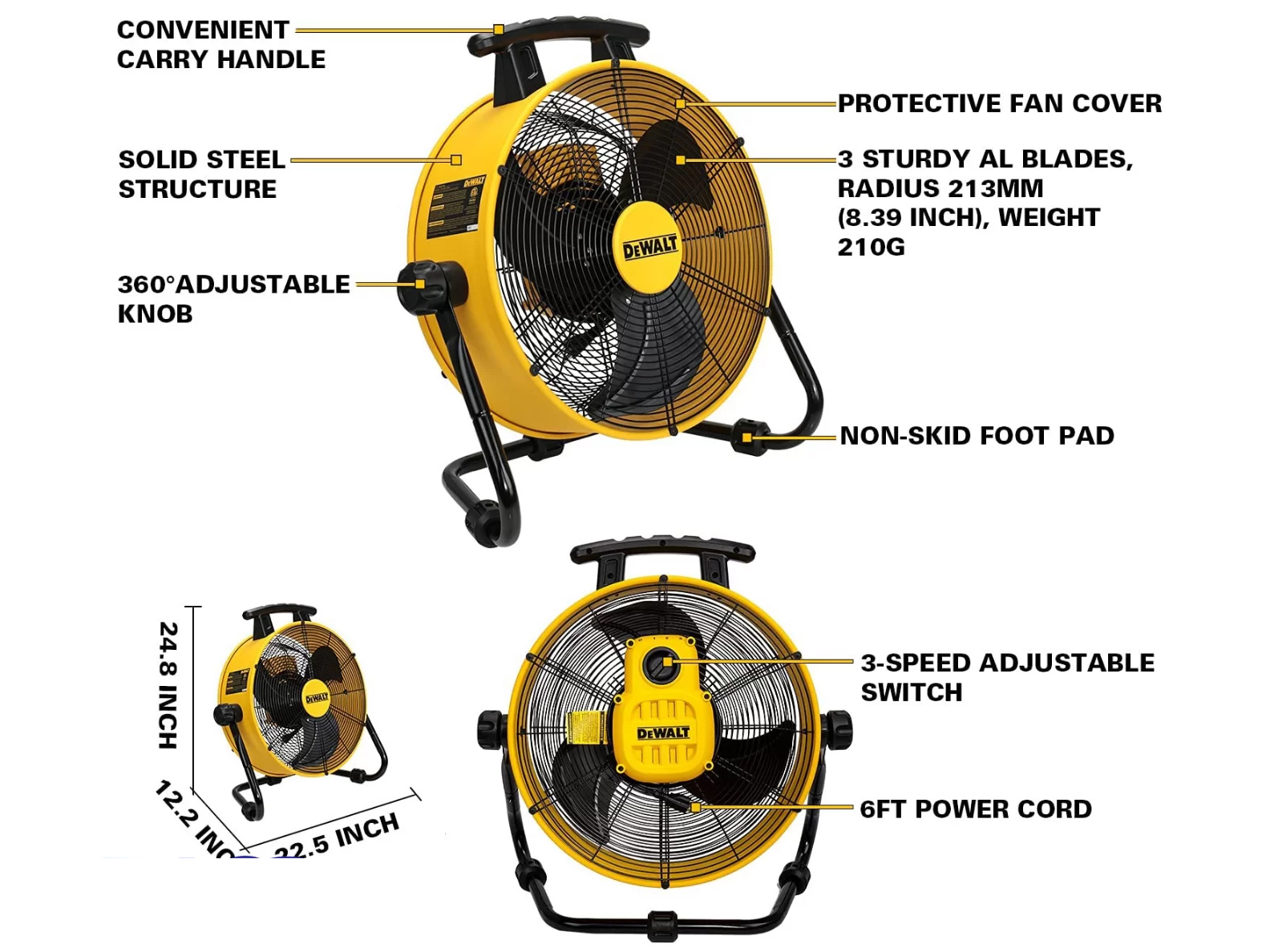 Quạt sàn công nghiệp DeWalt DXF1832 - 18 inch