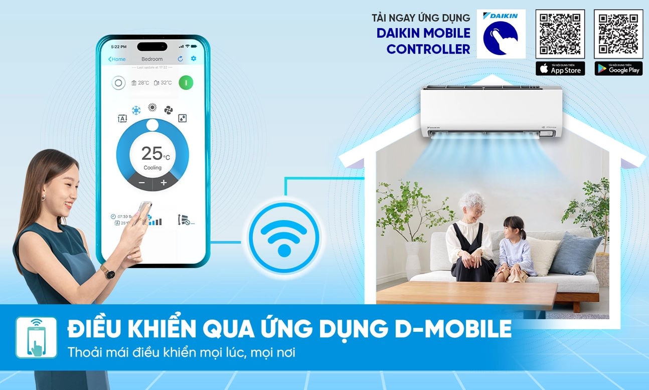 Điều hòa Daikin Inverter 1HP FTKM25AVMV - RKM25AVMV 