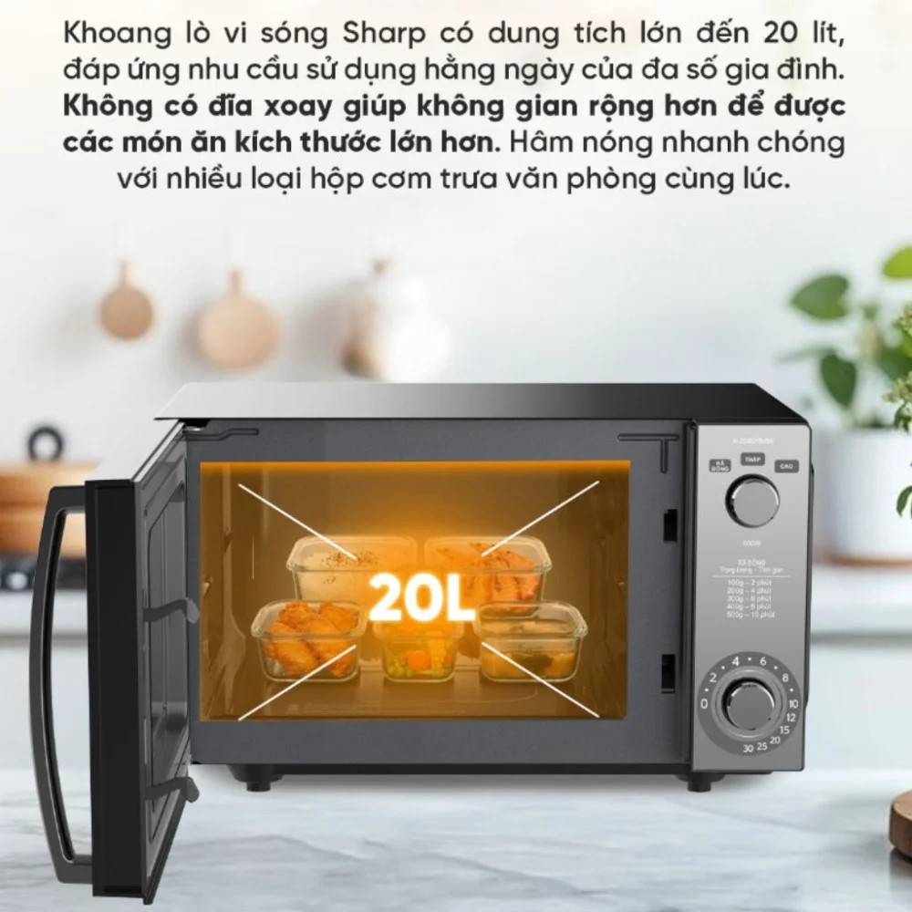 Lò vi sóng 20L Sharp R-2046FB-BK