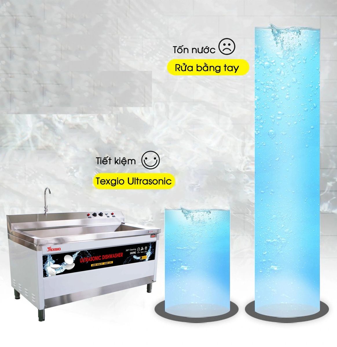 Máy rửa chén bát công nghiệp UltraSonic Texgio Classic TGU-1500SS