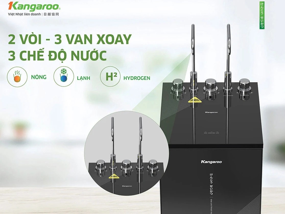 Máy lọc nước Kangaroo Hydrogen nóng lạnh 12 lõi KG12S19H3