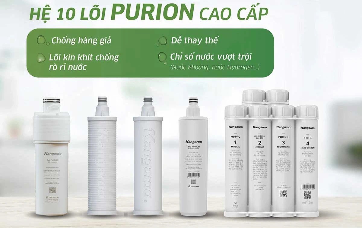 Máy lọc nước Kangaroo nóng lạnh 10 lõi KG10S16N3