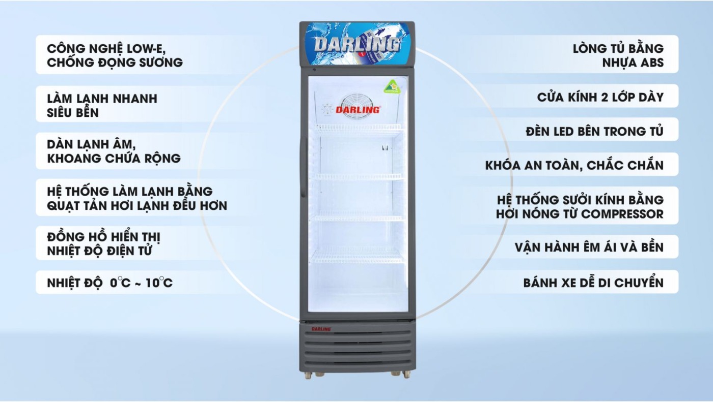 Tủ mát 1 cánh Darling DL-3600AL 380Lít