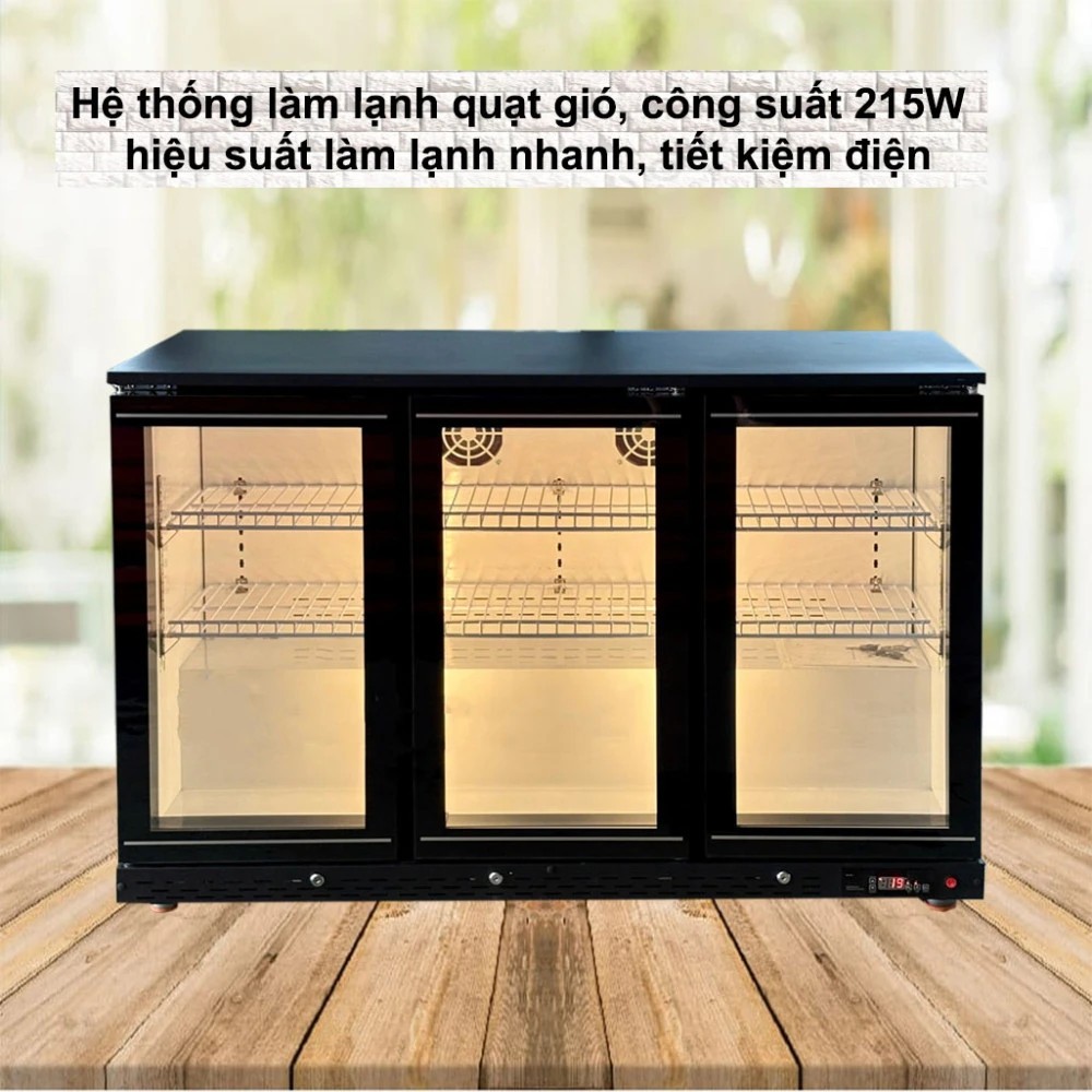 Tủ mát trưng bày quầy bar Lightcool LS-1350 293L Đen