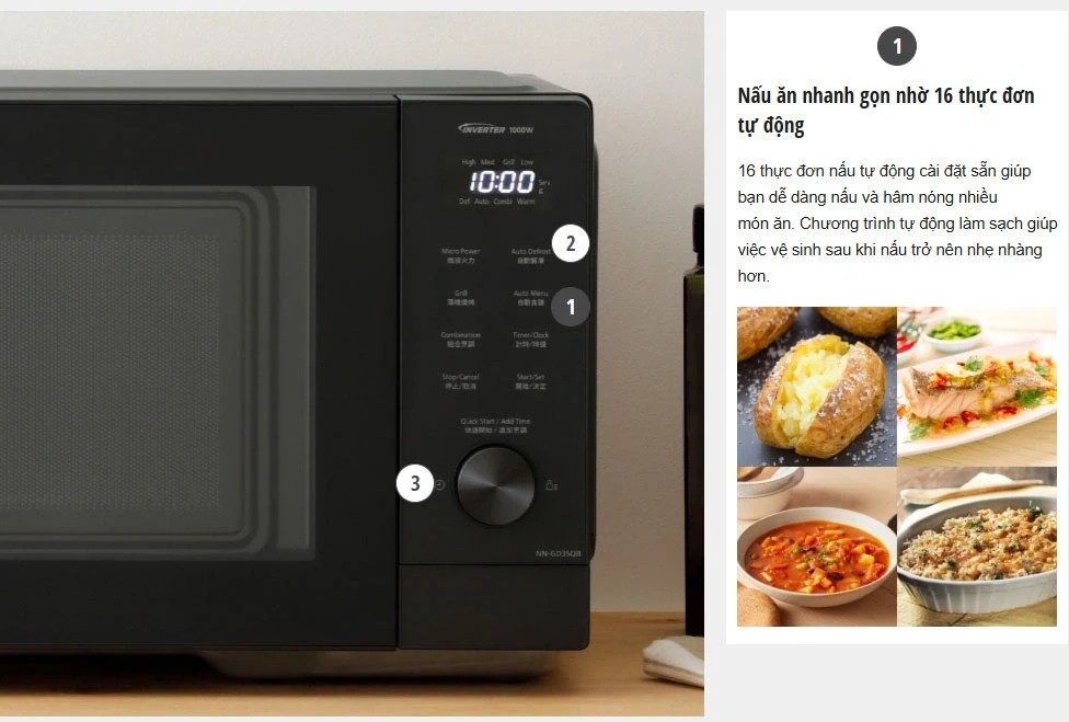 Lò vi sóng có nướng Panasonic NN-GD35QBYUE 29 lít