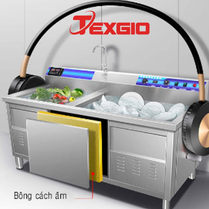Máy Rửa Chén Bát Công Nghiệp Siêu Âm Texgio TGU-800XS