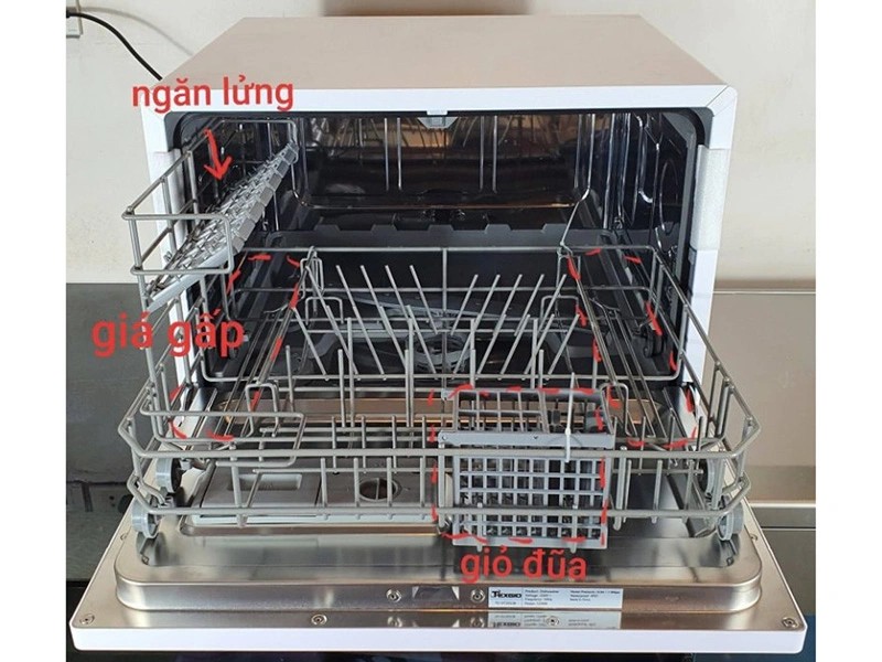 Máy rửa bát Texgio TG-DT2022B 6 bộ - tự mồi nước