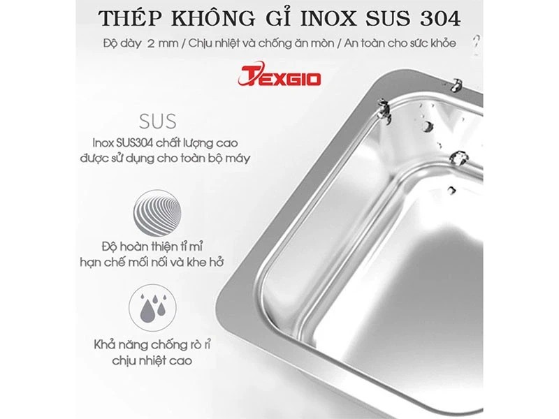 Máy rửa chén bát công nghiệp sóng âm Texgio TGU-1000US