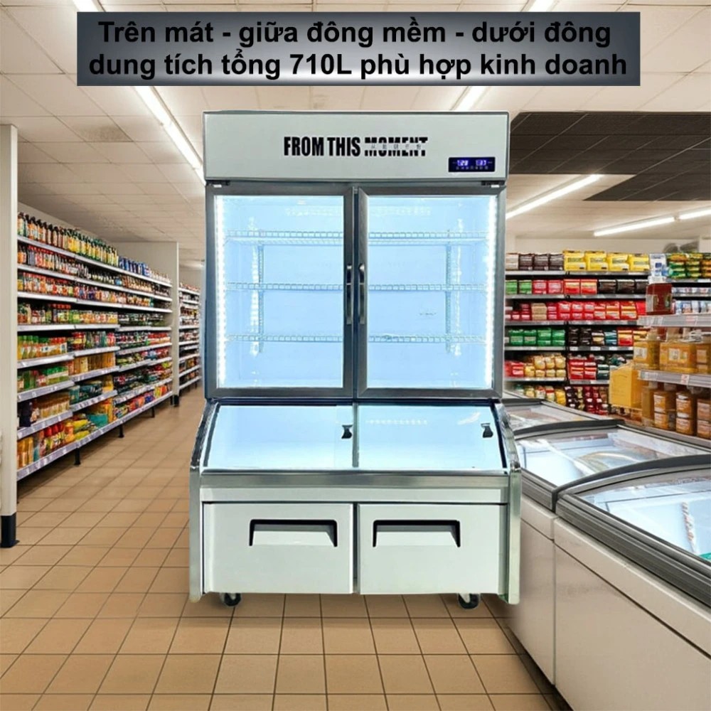 Tủ đông mát 2 cánh tích hợp 3 chế độ Lightcool LS-1800F 1.2M 710L