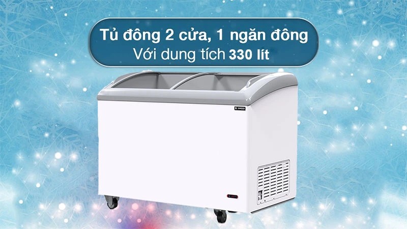 Tủ đông mặt kính cong Sanden SNC-0355 327L