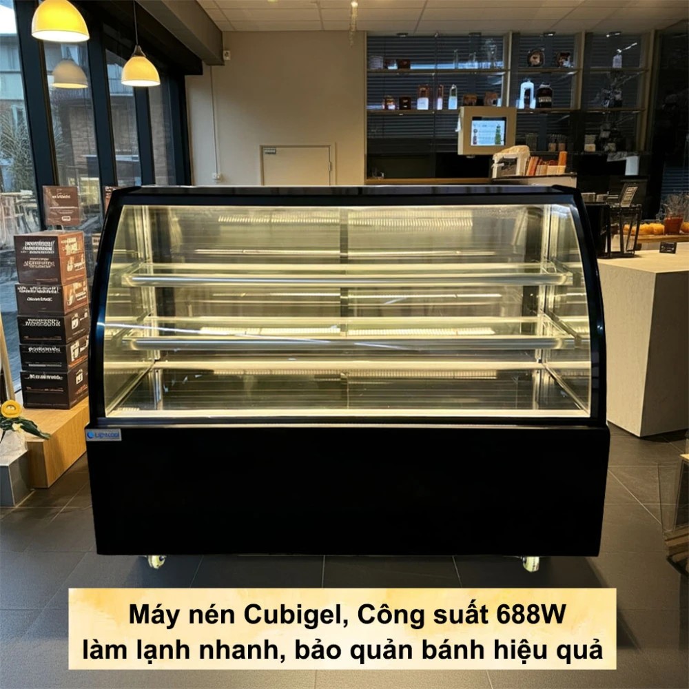 Tủ bánh kem kính cong 1.8m 3 tầng Lightcool DG-1800Y 680L