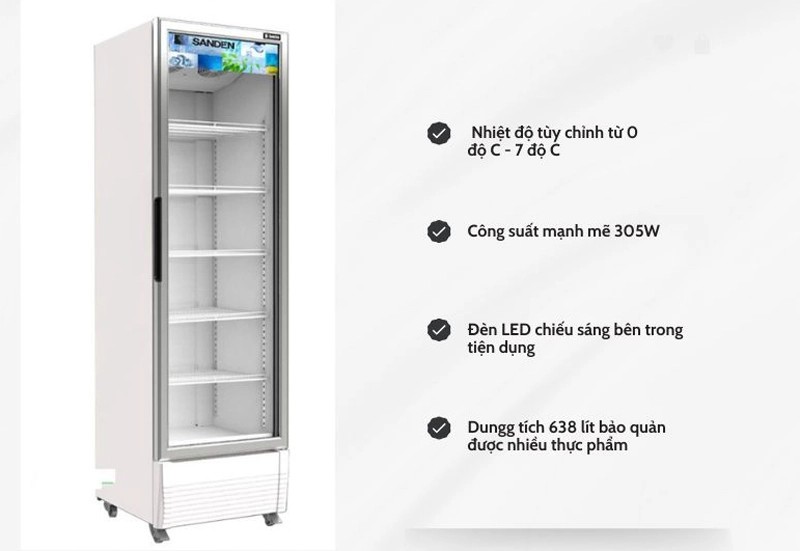 Tủ mát Sanden inverter SPE-0700 638L